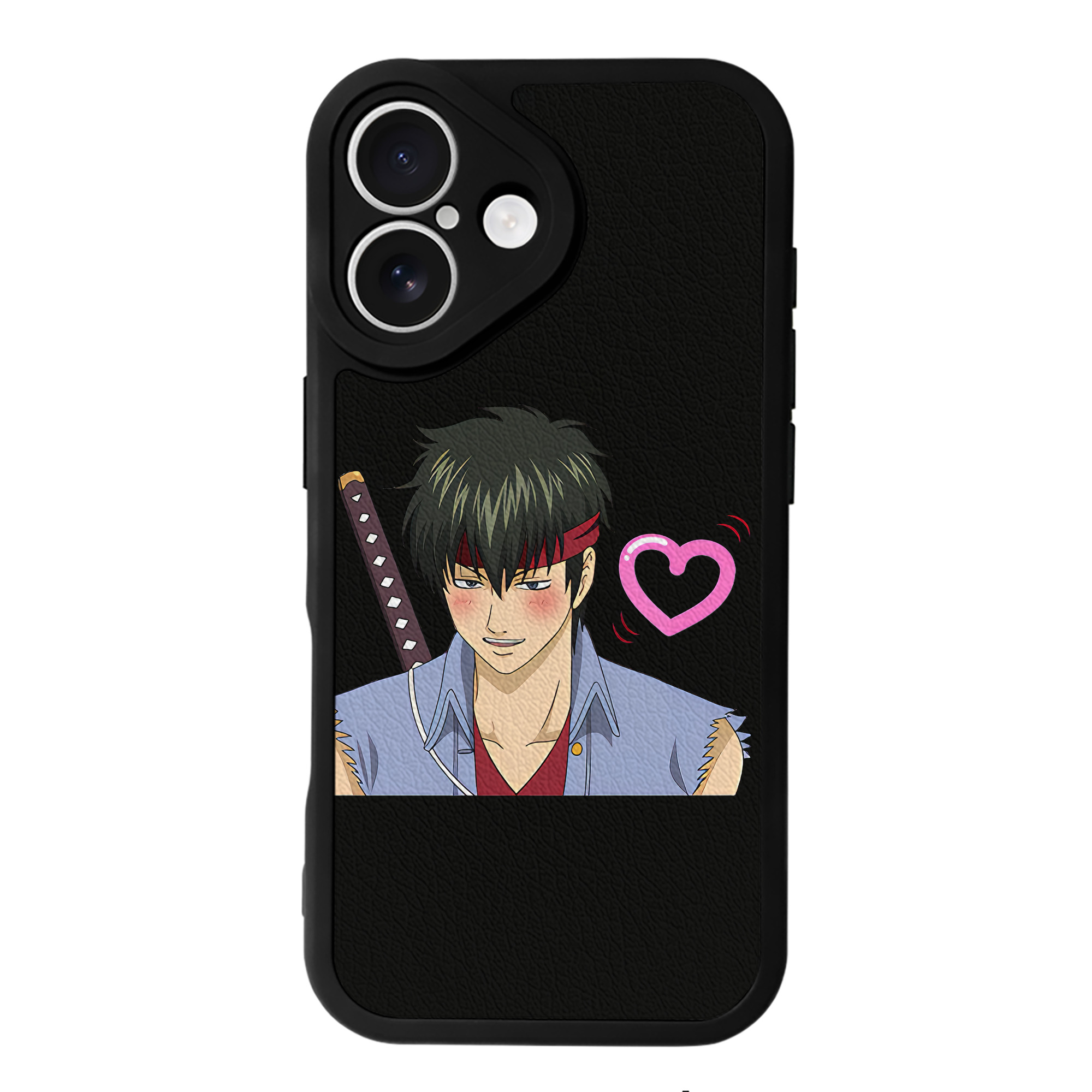 （画像用） ぎんたま 坂田銀時（さかたぎんとき） 神楽 志村新八（しむら しんぱち） GINTAMA Sakata Gintoki Kagura Shimura Shinpachi 【iPhone 16シリーズ対応】シリコンスマホケース（レザー調） 材質：シリコン